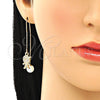 Arete Violador 02.210.0360 Oro Laminado, Diseño de Niñito Pequeño, con Blanca Micro Pave, Pulido, Tono Dorado