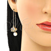 Arete Violador 02.210.0362.1 Oro Laminado, Diseño de Elefante, con Multicolor Micro Pave, Pulido, Tono Dorado