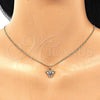 Juego de Arete y Dije de Adulto 10.210.0148.1 Oro Laminado, Diseño de Mariposa, con Multicolor Micro Pave, Pulido, Tono Dorado