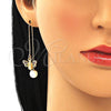 Arete Violador 02.210.0366.1 Oro Laminado, Diseño de Abeja, con Multicolor Micro Pave, Pulido, Tono Dorado