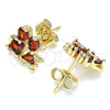 Arete Dormilona 02.210.0373.1 Oro Laminado, Diseño de Niñita Pequeña y Niñita Pequeña, con Granate Zirconia Cubica, Pulido, Tono Dorado