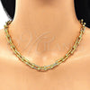 Collar y Pulsera 10.341.0004 Oro Laminado, Diseño de Oval y Bola, Pulido, Tono Dorado