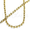 Collar y Pulsera 10.341.0004 Oro Laminado, Diseño de Oval y Bola, Pulido, Tono Dorado