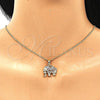 Juego de Arete y Dije de Adulto 10.316.0020.4 Oro Laminado, Diseño de Elefante, con Amatista Micro Pave, Pulido, Tono Dorado