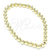Pulsera Elegante 03.299.0037.07 Oro Laminado, Diseño de Bead Expandible y Bola, Pulido, Tono Dorado (06 MM Thickness, 7 Inches Length)