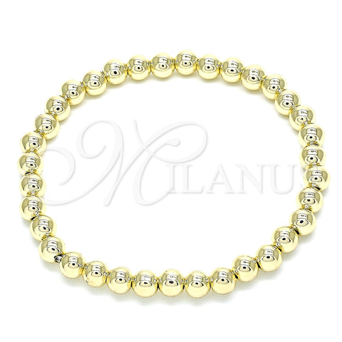 Pulsera Elegante 03.299.0037.07 Oro Laminado, Diseño de Bead Expandible y Bola, Pulido, Tono Dorado (06 MM Thickness, 7 Inches Length)
