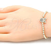 Pulsera Elegante 03.299.0048.07 Oro Laminado, Diseño de Bead Expandible y Búho, con Multicolor Micro Pave, Pulido, Tono Dorado (04 MM Thickness, 7 Inches Length)