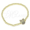 Pulsera Elegante 03.299.0048.07 Oro Laminado, Diseño de Bead Expandible y Búho, con Multicolor Micro Pave, Pulido, Tono Dorado (04 MM Thickness, 7 Inches Length)