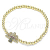 Pulsera Elegante 03.299.0052.07 Oro Laminado, Diseño de Bead Expandible y Angel, con Multicolor Micro Pave, Pulido, Tono Dorado (04 MM Thickness, 7 Inches Length)
