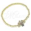 Pulsera Elegante 03.299.0052.07 Oro Laminado, Diseño de Bead Expandible y Angel, con Multicolor Micro Pave, Pulido, Tono Dorado (04 MM Thickness, 7 Inches Length)