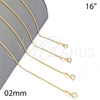 Gargantilla Basica 04.09.0178.16 Oro Laminado, Diseño de Miami Cubana, Pulido, Tono Dorado (16 Inches Length)