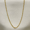 Gargantilla Basica 04.09.0169.16 Oro Laminado, Diseño de Singapore, Pulido, Tono Dorado (16 Inches Length)