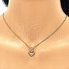 Juego de Arete y Dije de Adulto 10.342.0011.2 Oro Laminado, Diseño de Corazón, con Granate and Blanca Micro Pave, Pulido, Tono Dorado