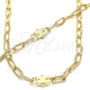 Collar y Pulsera 06.321.0001 Oro Laminado, Diseño de Paperclip, Pulido, Tono Dorado