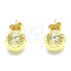 Arete Dormilona 02.100.0105 Oro Laminado, Diamantado, Tono Dorado