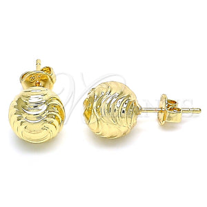 Arete Dormilona 02.100.0105 Oro Laminado, Diamantado, Tono Dorado