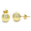 Arete Dormilona 02.100.0105 Oro Laminado, Diamantado, Tono Dorado