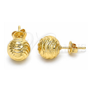 Arete Dormilona 02.100.0105 Oro Laminado, Diamantado, Tono Dorado