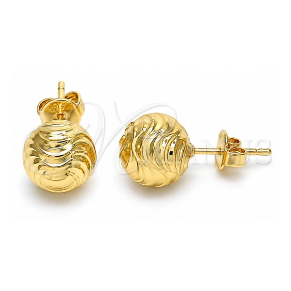 Arete Dormilona 02.100.0105 Oro Laminado, Diamantado, Tono Dorado