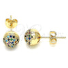 Arete Dormilona 02.156.0424.1 Oro Laminado, con Multicolor Micro Pave, Pulido, Tono Dorado