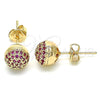 Arete Dormilona 02.156.0424.2 Oro Laminado, con Rubi Micro Pave, Pulido, Tono Dorado