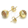 Arete Dormilona 02.156.0424.3 Oro Laminado, con Granate Micro Pave, Pulido, Tono Dorado