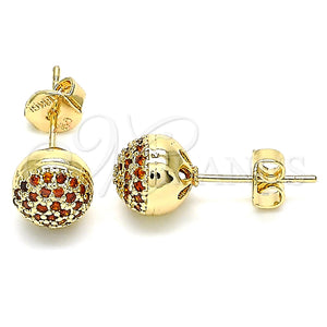 Arete Dormilona 02.156.0424.3 Oro Laminado, con Granate Micro Pave, Pulido, Tono Dorado