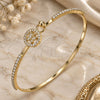 Aro Individual 07.193.0023.04 Oro Laminado, Diseño de Mariposa, con Micro Pave Blanca y Cristal Blanca, Pulido, Tono Dorado (Grosor 02 MM, Talla 4 (2,25 de Diámetro))