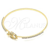 Aro Individual 07.193.0025.04 Oro Laminado, Diseño de Búho, con Micro Pave Blanca y Cristal Blanca, Pulido, Tono Dorado (Grosor 02 MM, Talla 4 (2,25 de Diámetro))