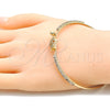Aro Individual 07.193.0028.04 Oro Laminado, Diseño de Estrella y Luna, con Blanca Micro Pave and Blanca Cristal, Pulido, Tono Dorado (02 MM Thickness, Size 4 (2.25 Diameter))