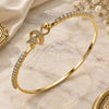 Aro Individual 07.193.0028.04 Oro Laminado, Diseño de Estrella y Luna, con Micro Pave Blanca y Cristal Blanca, Pulido, Tono Dorado (Grosor 02 MM, Talla 4 (2,25 de Diámetro))