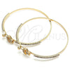 Aro Individual 07.193.0028.04 Oro Laminado, Diseño de Estrella y Luna, con Blanca Micro Pave and Blanca Cristal, Pulido, Tono Dorado (02 MM Thickness, Size 4 (2.25 Diameter))