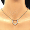 Collares con Dije 04.156.0285.20 Oro Laminado, Diseño de Corazón, con Blanca Micro Pave, Pulido, Tono Dorado (02 MM Thickness, 20 Inches Length)