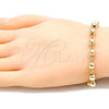 Pulsera Elegante 03.63.2178.07 Oro Laminado, Diseño de Bola, Pulido, Tono Dorado (06 MM Thickness, 7 Inches Length)