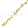 Pulsera Elegante 03.63.2178.07 Oro Laminado, Diseño de Bola, Pulido, Tono Dorado (06 MM Thickness, 7 Inches Length)