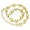 Pulsera Elegante 03.63.2178.07 Oro Laminado, Diseño de Bola, Pulido, Tono Dorado (06 MM Thickness, 7 Inches Length)
