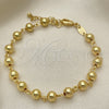 Pulsera Elegante 03.63.2178.07 Oro Laminado, Diseño de Bola, Pulido, Tono Dorado (06 MM Thickness, 7 Inches Length)