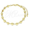 Pulsera Elegante 03.63.2178.07 Oro Laminado, Diseño de Bola, Pulido, Tono Dorado (06 MM Thickness, 7 Inches Length)