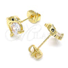 Arete Dormilona 02.156.0438 Oro Laminado, Diseño de Delfín, con Negro Micro Pave and Blanca Zirconia Cubica, Pulido, Tono Dorado