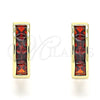 Argolla Huggie 02.316.0068.1.15 Oro Laminado, con Granate Micro Pave, Pulido, Tono Dorado