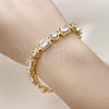 Pulsera Tennis 03.283.0022.08 Oro Laminado, con Blanca Zirconia Cubica, Pulido, Tono Dorado (08 MM Thickness, 8 Inches Length)