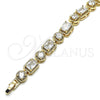 Pulsera Tennis 03.283.0022.08 Oro Laminado, con Blanca Zirconia Cubica, Pulido, Tono Dorado (08 MM Thickness, 8 Inches Length)