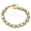 Pulsera Tennis 03.283.0022.08 Oro Laminado, con Blanca Zirconia Cubica, Pulido, Tono Dorado (08 MM Thickness, 8 Inches Length)