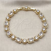 Pulsera Tennis 03.283.0022.08 Oro Laminado, con Blanca Zirconia Cubica, Pulido, Tono Dorado (08 MM Thickness, 8 Inches Length)