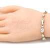 Pulsera Tennis 03.283.0023.08 Oro Laminado, con Blanca Zirconia Cubica, Pulido, Tono Dorado (06 MM Thickness, 8 Inches Length)