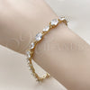 Pulsera Tennis 03.283.0023.08 Oro Laminado, con Blanca Zirconia Cubica, Pulido, Tono Dorado (06 MM Thickness, 8 Inches Length)