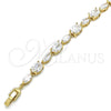 Pulsera Tennis 03.283.0023.08 Oro Laminado, con Blanca Zirconia Cubica, Pulido, Tono Dorado (06 MM Thickness, 8 Inches Length)