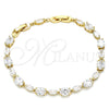 Pulsera Tennis 03.283.0023.08 Oro Laminado, con Blanca Zirconia Cubica, Pulido, Tono Dorado (06 MM Thickness, 8 Inches Length)