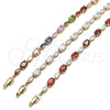 Pulsera Tennis 03.283.0023.08 Oro Laminado, con Blanca Zirconia Cubica, Pulido, Tono Dorado (06 MM Thickness, 8 Inches Length)