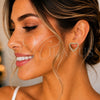 Arete Dormilona 02.156.0439.1 Oro Laminado, Diseño de Corazón, con Rubi Micro Pave, Pulido, Tono Dorado